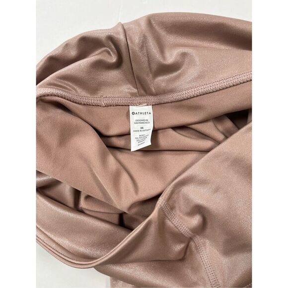NEW Athleta Elation Shimmer Shine Tight Powervita Pink Mocha Latte Size Medium - Picture 9 of 9